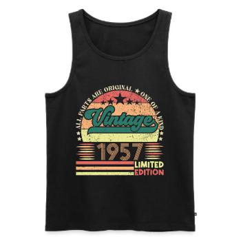 Retro 1957 Geburtstagsgeschenk. Jahrgang 1957. - Männer Premium Bio Tank Top - Schwarz - Vorne - Michal (187cm)