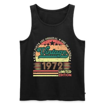 1972 Retro-Geburtstagsgeschenk. Jahrgang 1972. - Männer Premium Bio Tank Top - Schwarz - Vorne - AI Model Male 178 light (178cm)