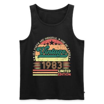 Retro 1983 Geburtstagsgeschenk. Jahrgang 1983. - Männer Premium Bio Tank Top - Schwarz - Vorne - Michal (187cm)