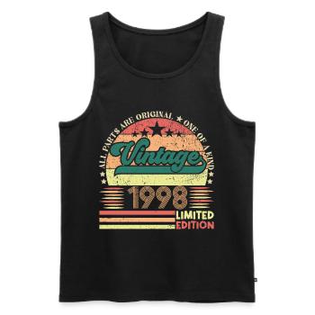 1998 Retro Geburtstagsgeschenk. Jahrgang 1998. - Männer Premium Bio Tank Top - Schwarz - Vorne - Michal (187cm)