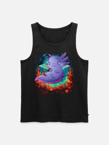 Axolotl - Männer Premium Bio Tank Top - Schwarz