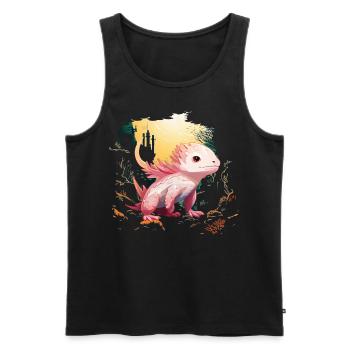 axolotl - Débardeur bio Premium Homme - noir - Devant - Michal (187cm)