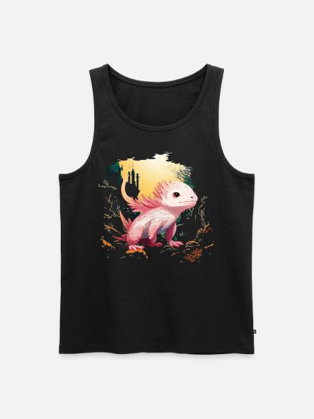 Axolotl - Männer Premium Bio Tank Top - Schwarz