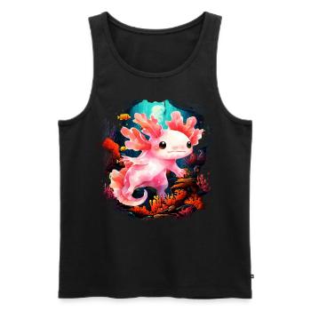 Axolotl - Men's Premium Organic Tank Top - black - Front - Michal (187cm)