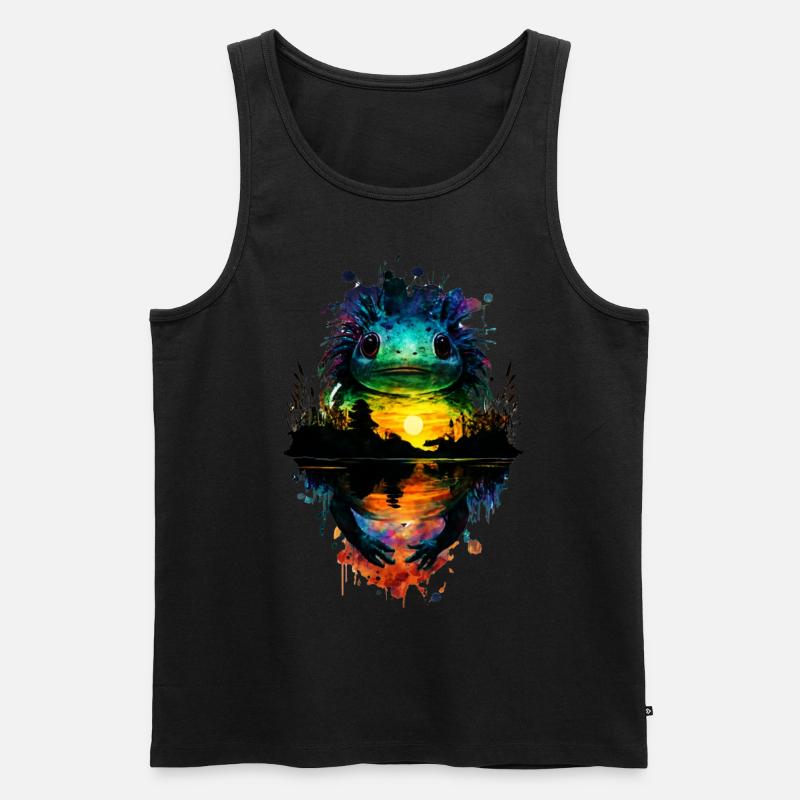 Axolotl - Männer Premium Bio Tank Top - Schwarz