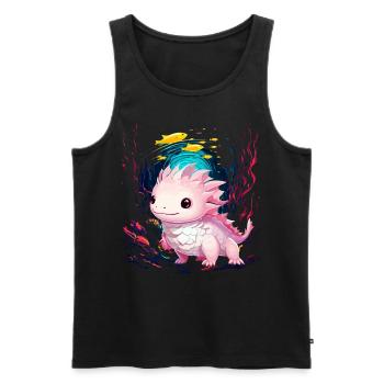 axolotl - Débardeur bio Premium Homme - noir - Devant - Michal (187cm)