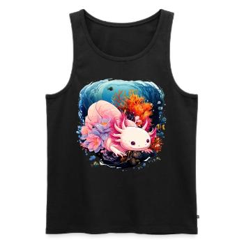 axolotl - Débardeur bio Premium Homme - noir - Devant - Michal (187cm)