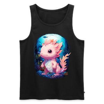 Axolotl - Men's Premium Organic Tank Top - black - Front - Michal (187cm)