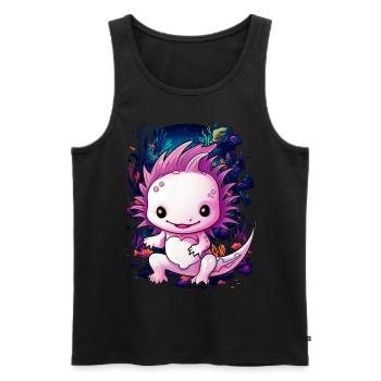Axolotl - Männer Premium Bio Tank Top - Schwarz - Vorne - AI Model Male 178 light (178cm)