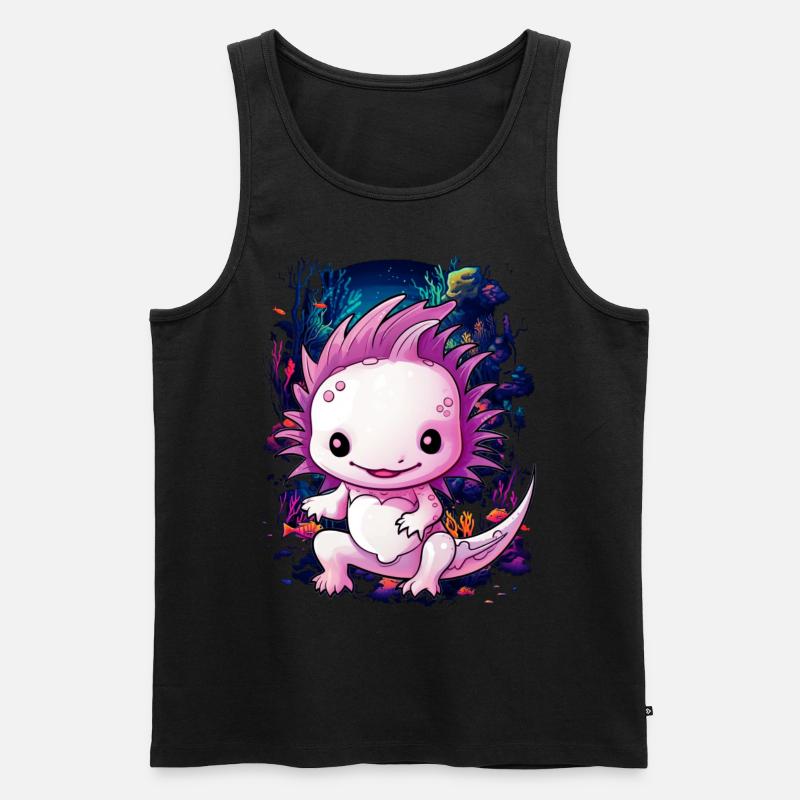 Axolotl - Männer Premium Bio Tank Top - Schwarz