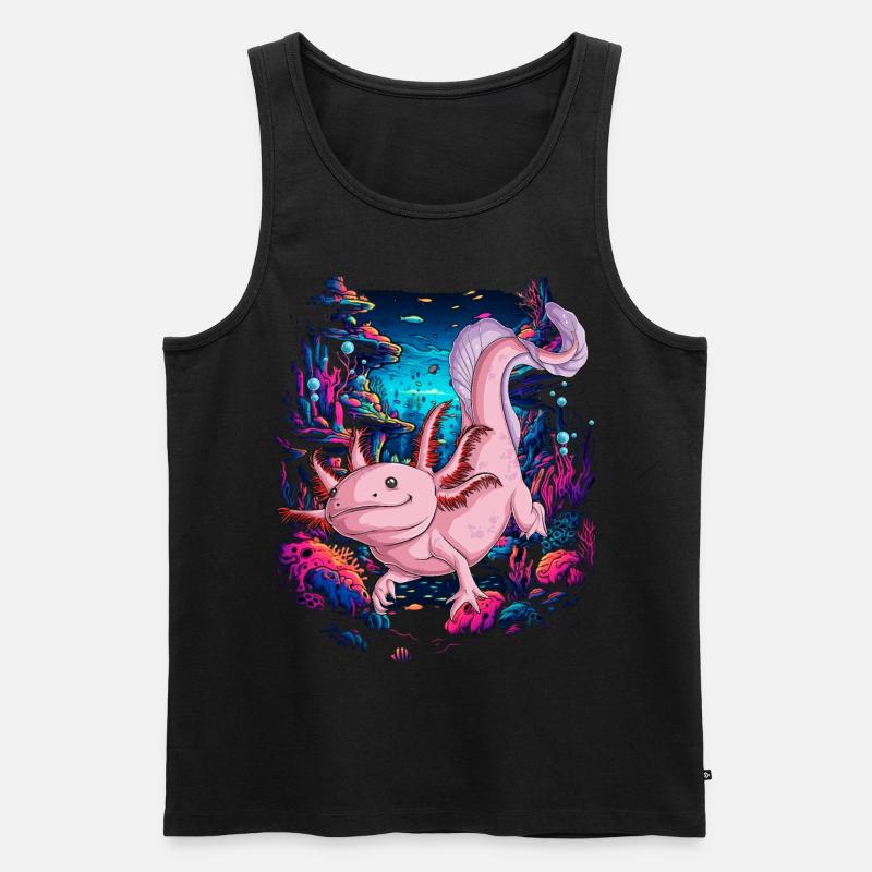 Axolotl - Männer Premium Bio Tank Top - Schwarz