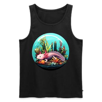 axolotl - Débardeur bio Premium Homme - noir - Devant - Michal (187cm)