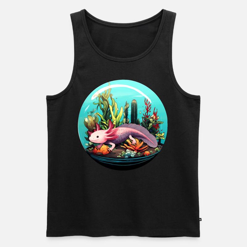 Axolotl - Männer Premium Bio Tank Top - Schwarz