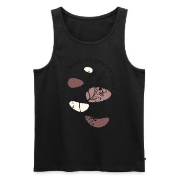Floral Woman Line Drawing Art Inspirational Quote - Männer Premium Bio Tank Top - Schwarz - Vorne - AI Model Male 178 light (178cm)