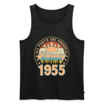 Februar 1955. Februar 1955 Geburtstagsgeschenk. - Männer Premium Bio Tank Top - Schwarz - Vorne - Michal (187cm)