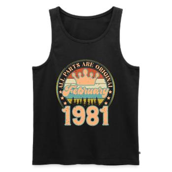 February 1981. February 1981 Birthday Gift. - Men's Premium Organic Tank Top - black - Front - Michal (187cm)