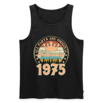 February 1975. February 1975 Birthday Gift. - Men's Premium Organic Tank Top - black - Front - Michal (187cm)