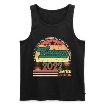 Retro-Geburtstagsgeschenk 2022. Jahrgang 2022. - Männer Premium Bio Tank Top - Schwarz - Vorne - Michal (187cm)
