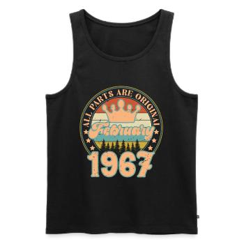 Februar 1967. Februar 1967 Geburtstagsgeschenk. - Männer Premium Bio Tank Top - Schwarz - Vorne - Michal (187cm)
