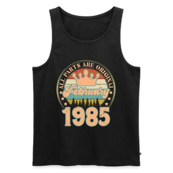 February 1985. February 1985 Birthday Gift. - Men's Premium Organic Tank Top - black - Front - Michal (187cm)