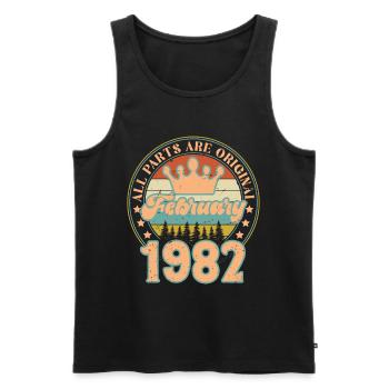 February 1982. February 1982 Birthday Gift. - Men's Premium Organic Tank Top - black - Front - Michal (187cm)