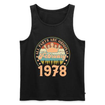 Februar 1978. Februar 1978 Geburtstagsgeschenk. - Männer Premium Bio Tank Top - Schwarz - Vorne - Michal (187cm)