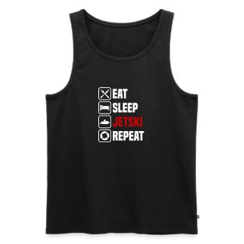 Eat sleep jet ski repeat - Men's Premium Organic Tank Top - black - Front - Michal (187cm)