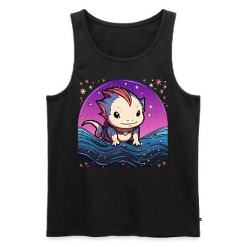 axolotl - Débardeur bio Premium Homme - noir - Devant - Michal (187cm)