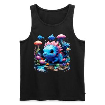 Axolotl - Men's Premium Organic Tank Top - black - Front - Michal (187cm)