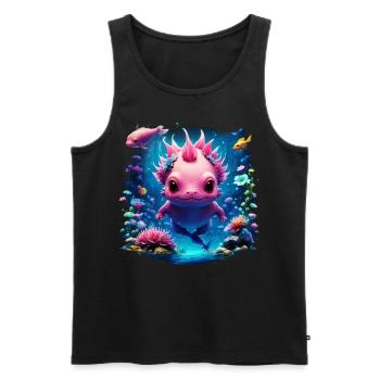 axolotl - Débardeur bio Premium Homme - noir - Devant - Michal (187cm)