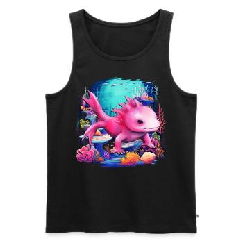Axolotl - Men's Premium Organic Tank Top - black - Front - Michal (187cm)