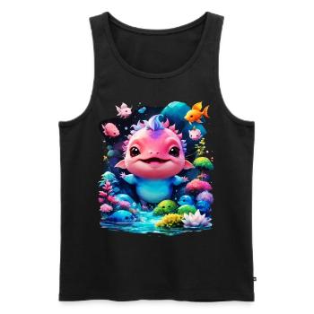 Axolotl - Men's Premium Organic Tank Top - black - Front - Michal (187cm)