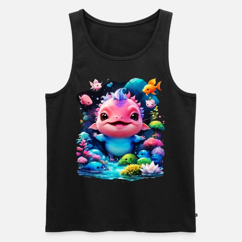Axolotl - Männer Premium Bio Tank Top - Schwarz
