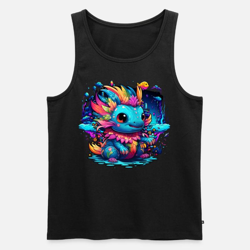 Axolotl - Männer Premium Bio Tank Top - Schwarz