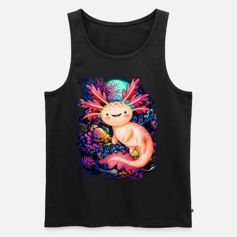 Axolotl - Männer Premium Bio Tank Top - Schwarz