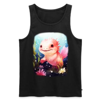 Axolotl - Men's Premium Organic Tank Top - black - Front - Michal (187cm)