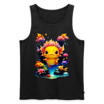axolotl - Débardeur bio Premium Homme - noir - Devant - Michal (187cm)