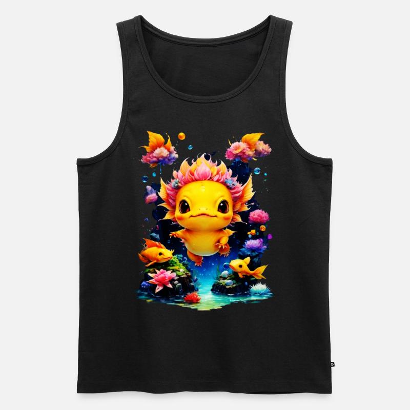 Axolotl - Männer Premium Bio Tank Top - Schwarz