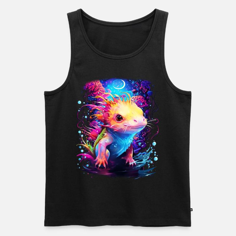 Axolotl - Männer Premium Bio Tank Top - Schwarz