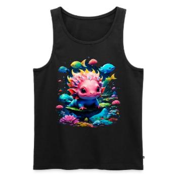 Axolotl - Men's Premium Organic Tank Top - black - Front - Michal (187cm)
