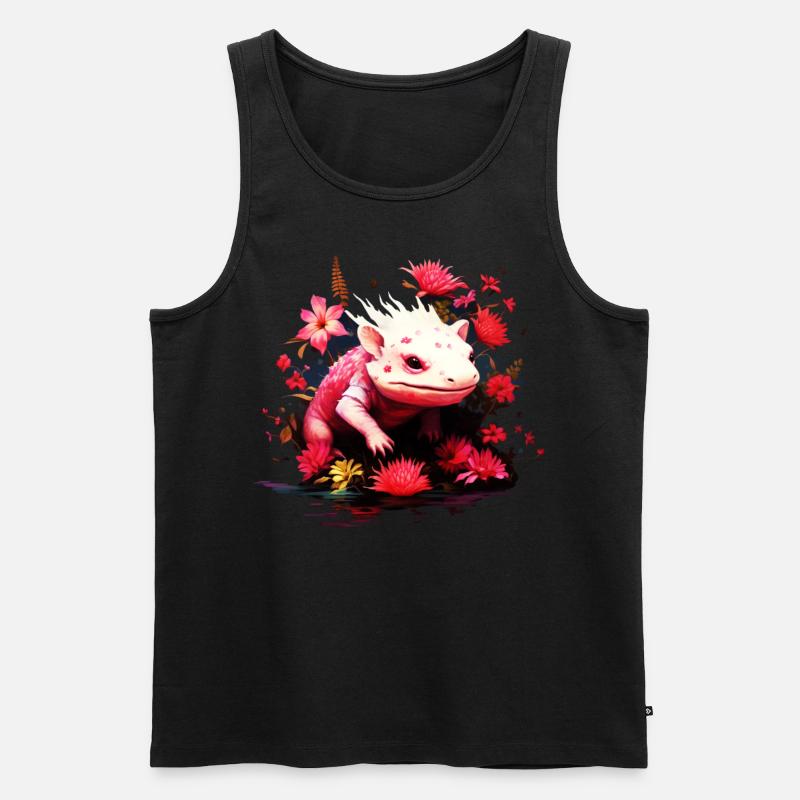 Axolotl - Männer Premium Bio Tank Top - Schwarz