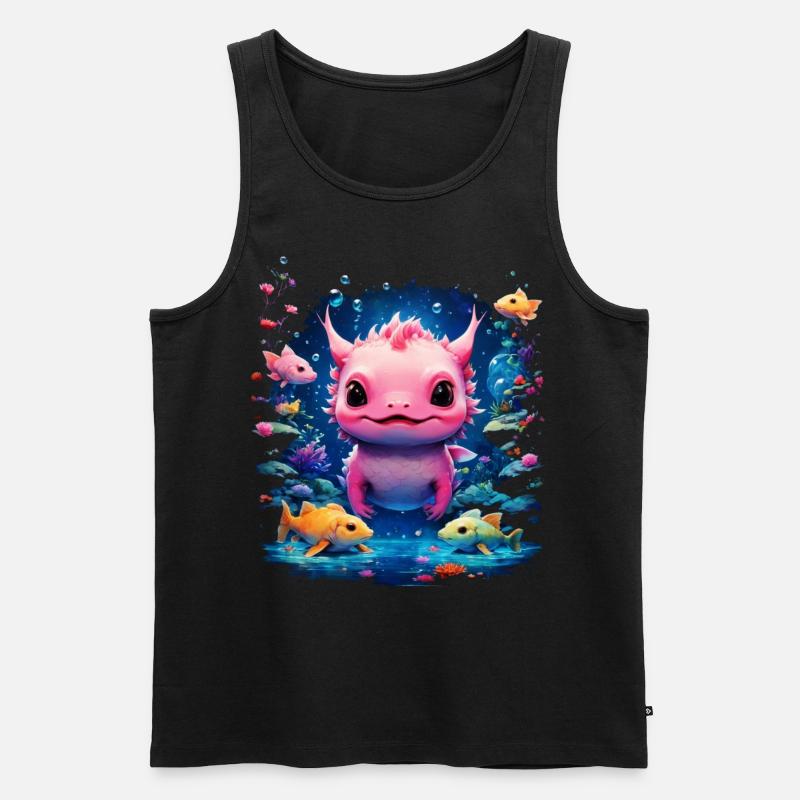 Axolotl - Männer Premium Bio Tank Top - Schwarz
