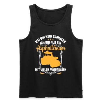 Asphalt builder is not a collector road builder - Men's Premium Organic Tank Top - black - Front - AI Model Male 178 light (178cm)