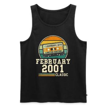 23. Geburtstag FEBRUAR Jahrgang 2001 Geschenkidee - Männer Premium Bio Tank Top - Schwarz - Vorne - Michal (187cm)
