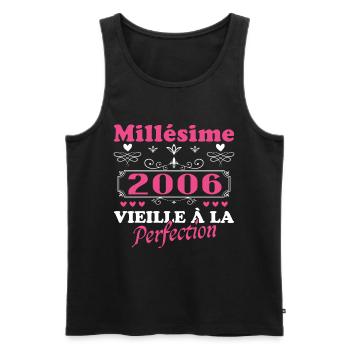 Vintage Woman 2006 Gift Anniversary Humor - Men's Premium Organic Tank Top - black - Front - Michal (187cm)