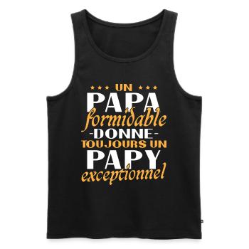 Un papa formidable Papy exceptionnel cadeau - Débardeur bio Premium Homme - noir - Devant - AI Model Male 178 light (178cm)