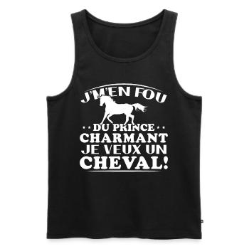 Ich kümmere mich nicht um den Märchenprinzen, ich will ein Pferd - Männer Premium Bio Tank Top - Schwarz - Vorne - AI Model Male 178 light (178cm)