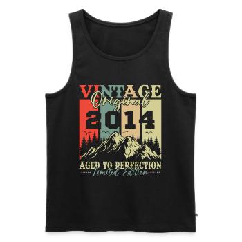 Original 2014 Jahrgang Geburtstag Geschenk - Männer Premium Bio Tank Top - Schwarz - Vorne - AI Model Male 178 light (178cm)