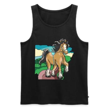 Equitation cavalier cavalier enfant poney enfants - Débardeur bio Premium Homme - noir - Devant - Michal (187cm)