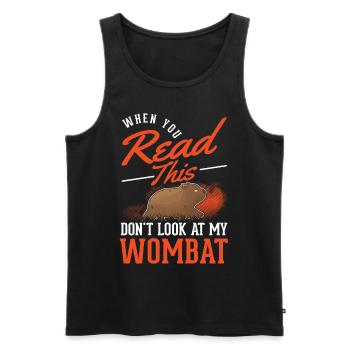 Australischer Wombat Geschenk - Männer Premium Bio Tank Top - Schwarz - Vorne - Michal (187cm)